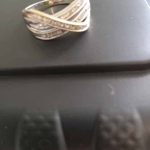 Jewelry - Elegant White And Yellow 14 Karat Gold Ring With All Set Diamonds